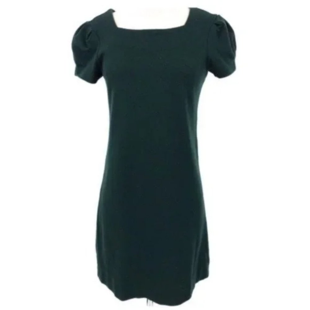 Banana Republic Short Sleeve Green Mini Wool Sweater Dress